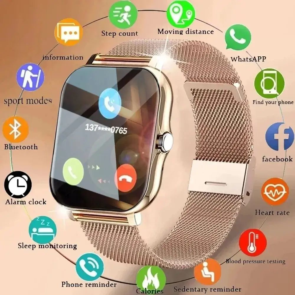 1.88' Smart Watch for Fitness and Health Monitoring, Wireless Calling, Compatible with iOS and Android, Unisex Sport Watch, Workout Watch, Wearable Smartwatch