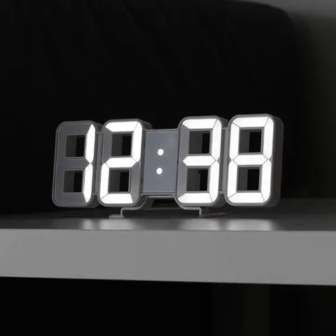 3D LED Digital Lighted Wall Clock with Night Light & Adjustable Brightness – 9-Inch Smart Desk Clock for Bedroom, Kitchen & Office (Time/Date/Temperature)