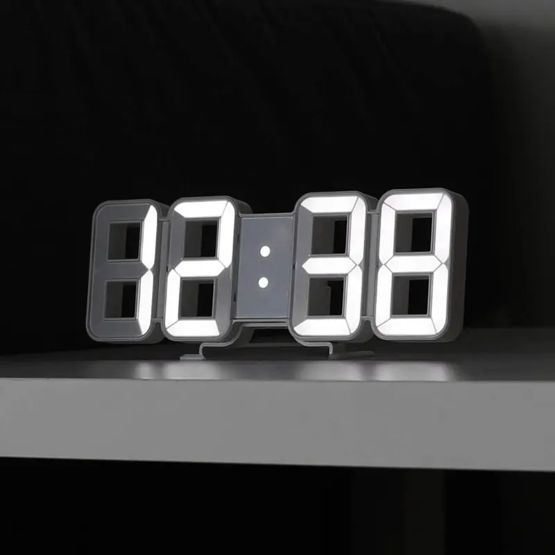 3D LED Digital Lighted Wall Clock with Night Light & Adjustable Brightness – 9-Inch Smart Desk Clock for Bedroom, Kitchen & Office (Time/Date/Temperature)