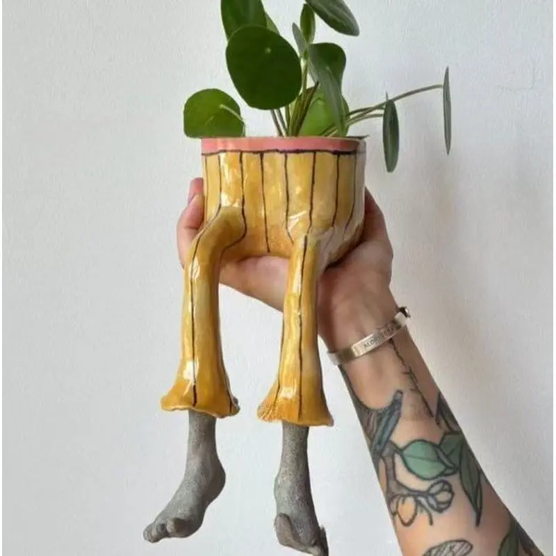 Creative furniture flower pot, personalized and creative lower body flower pot ornament
