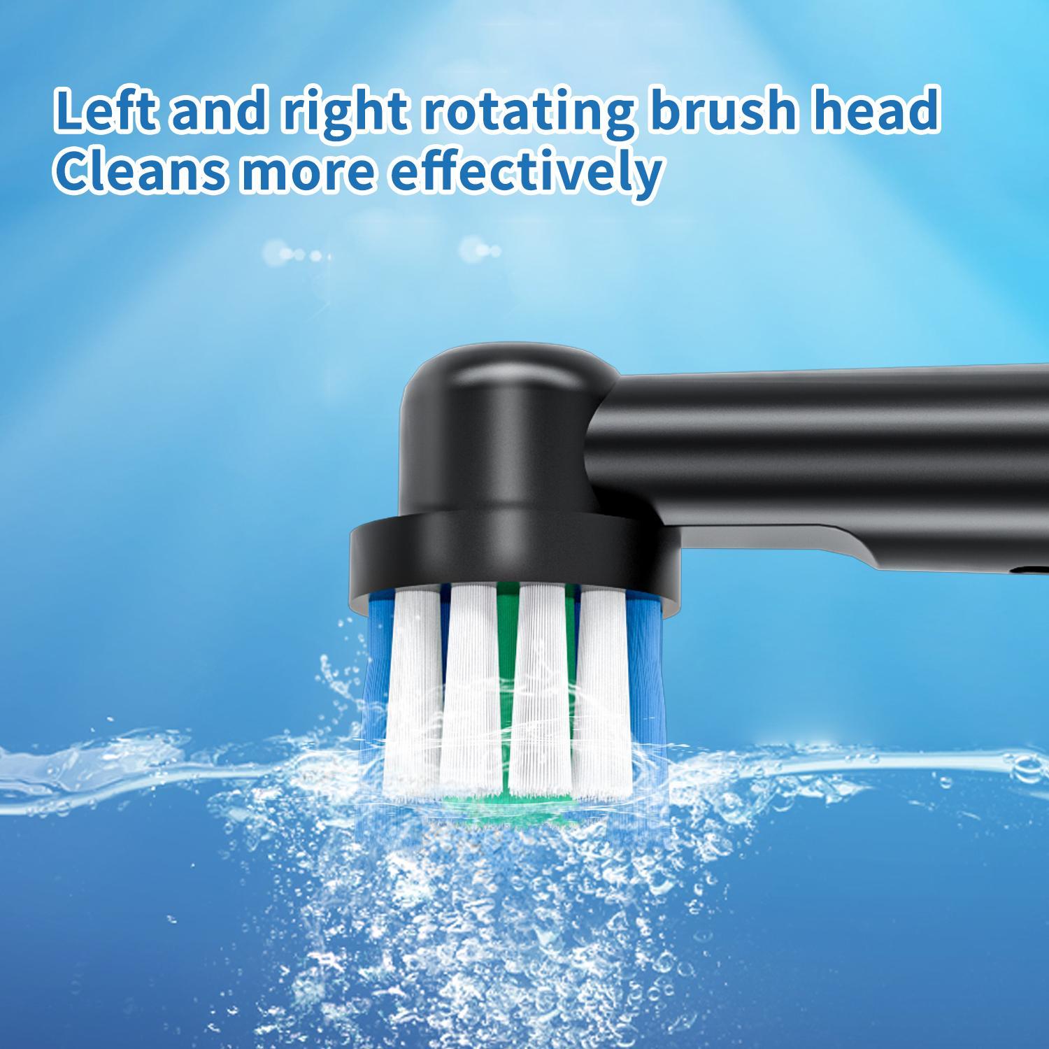 Electric Toothbrush with 8 Counts Brush Heads, 1 Box USB Rechargeable Waterproof Rotating Toothbrush with 3 Cleaning Modes, Oral Care Product for Adults, Cordless Toothbrushes