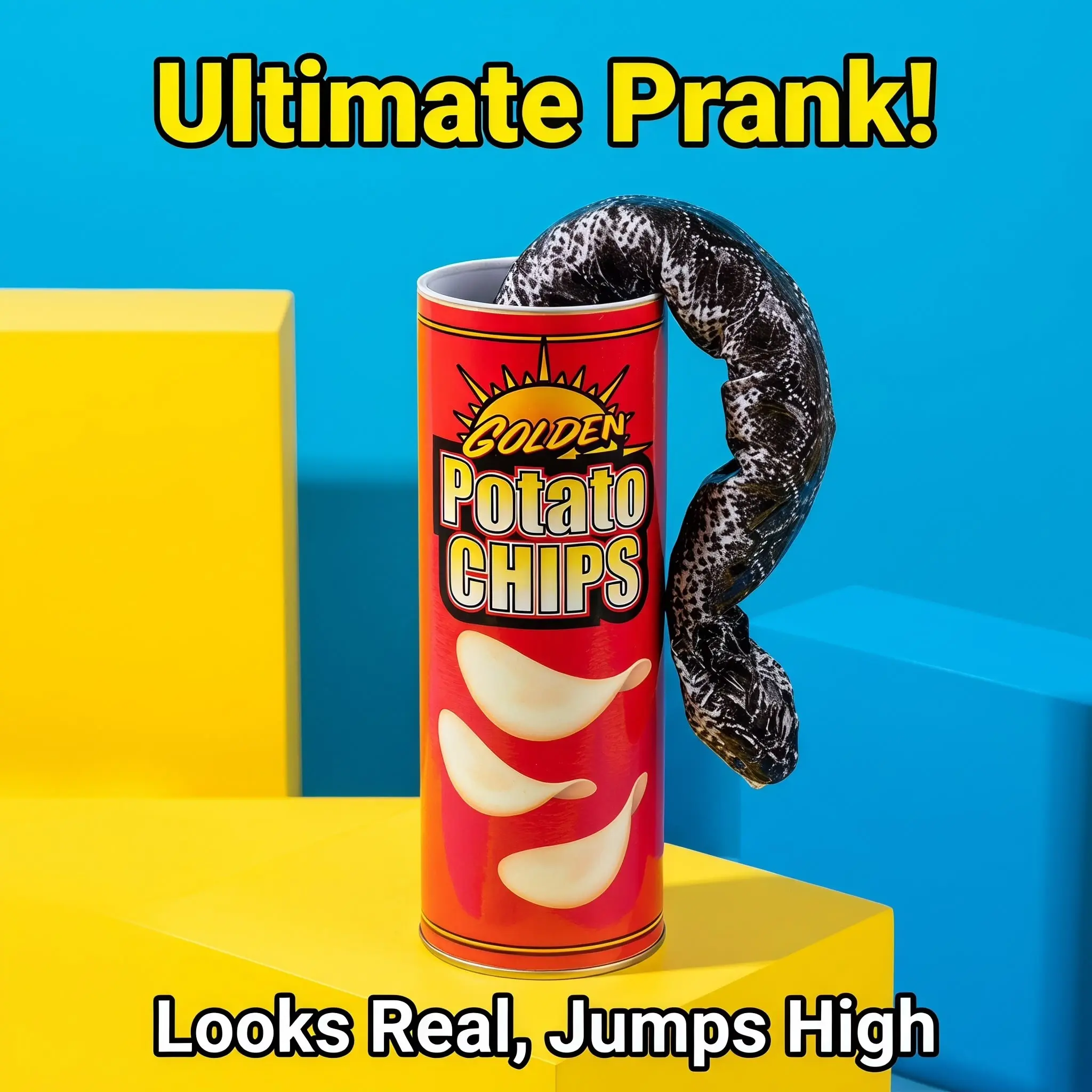 Prank Potato Chip Bucket Jumping Fake Snake Toy, Halloween Prank Gag Prop, Creative Scary Fun Party Decoration, Prank Gifts, Reusable