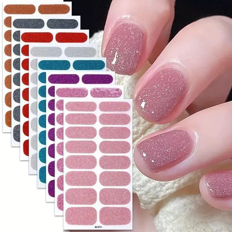 Self-Adhesive Gel Nail Stickers, Easy to Apply and Remove, Perfect for Home Manicure, Glossy and Bright Finish, Ideal for DIY Nails, Gel Nail Sticker Set