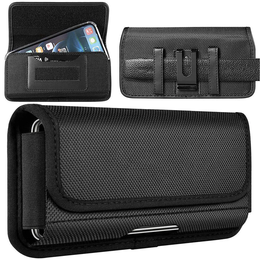 Tactical Waist Belt Pocket Phone Holster for Samsung - Durable Oxford Storage Pouch with Belt Clip, Card Holder, Key Ring, Secure Hold, Fits Galaxy S25/24/23 Ultra, Z Fold/Flip, for Outdoor Work, Mountain Climbing, Side Pouch, Tactical Pack