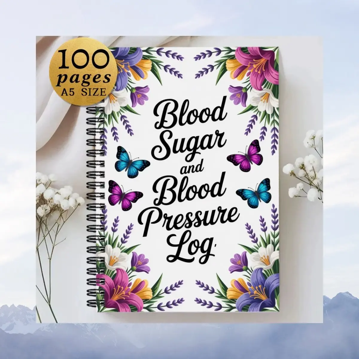 Blood Sugar and Blood Pressure Log Notebook, Essential Health Tracking Tool, Durable Design for Daily Use, Perfect for Managing Chronic Conditions