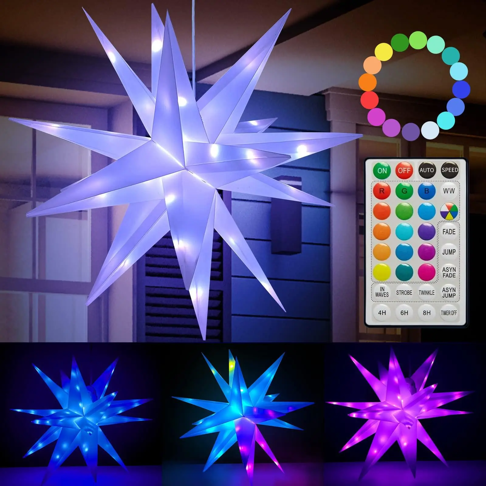 LED Smart RGB Bluetooth-compatible APP String Lights, Explosion Star Decorative Lamp, Party Lighting Decoration, Festive Decoration, Remote Control, Halloween Christmas Snowflake Pentagram Light