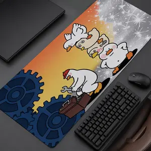 Extra Large duck with gears and wrench design Mouse Pad,Non Slip Rubber Pad,Desktop Decoration Drotection Pad,Washable,Lock Edge Multi Size,Premium Multipurpose Mousepad For Office,Home,Gift for Family and Friends
