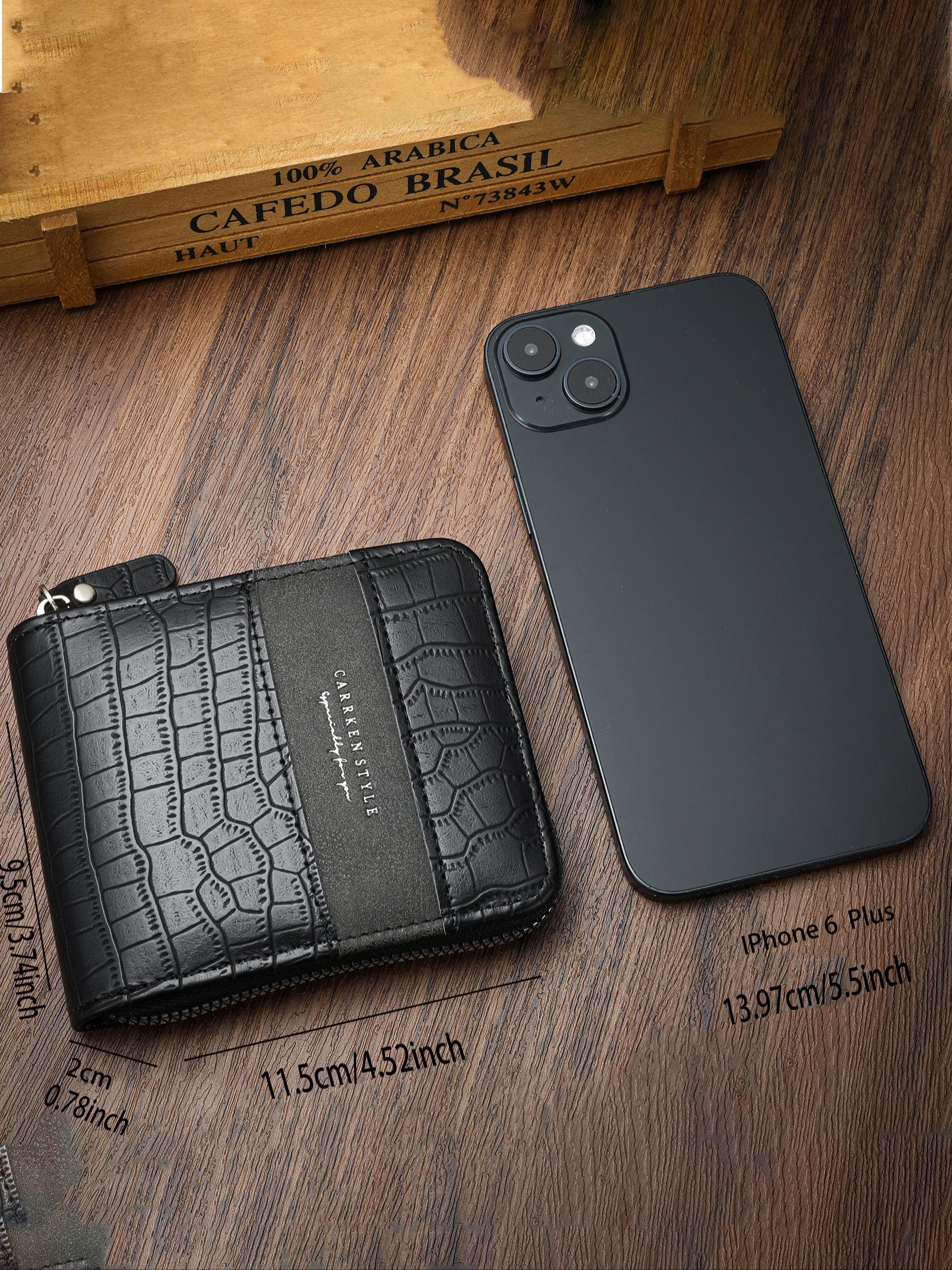 Men's Vintage Zipper Short Wallet, Casual Multi Card Slot Card Holder, Fashionable Wallet for Daily Use, Trifold Card Holder