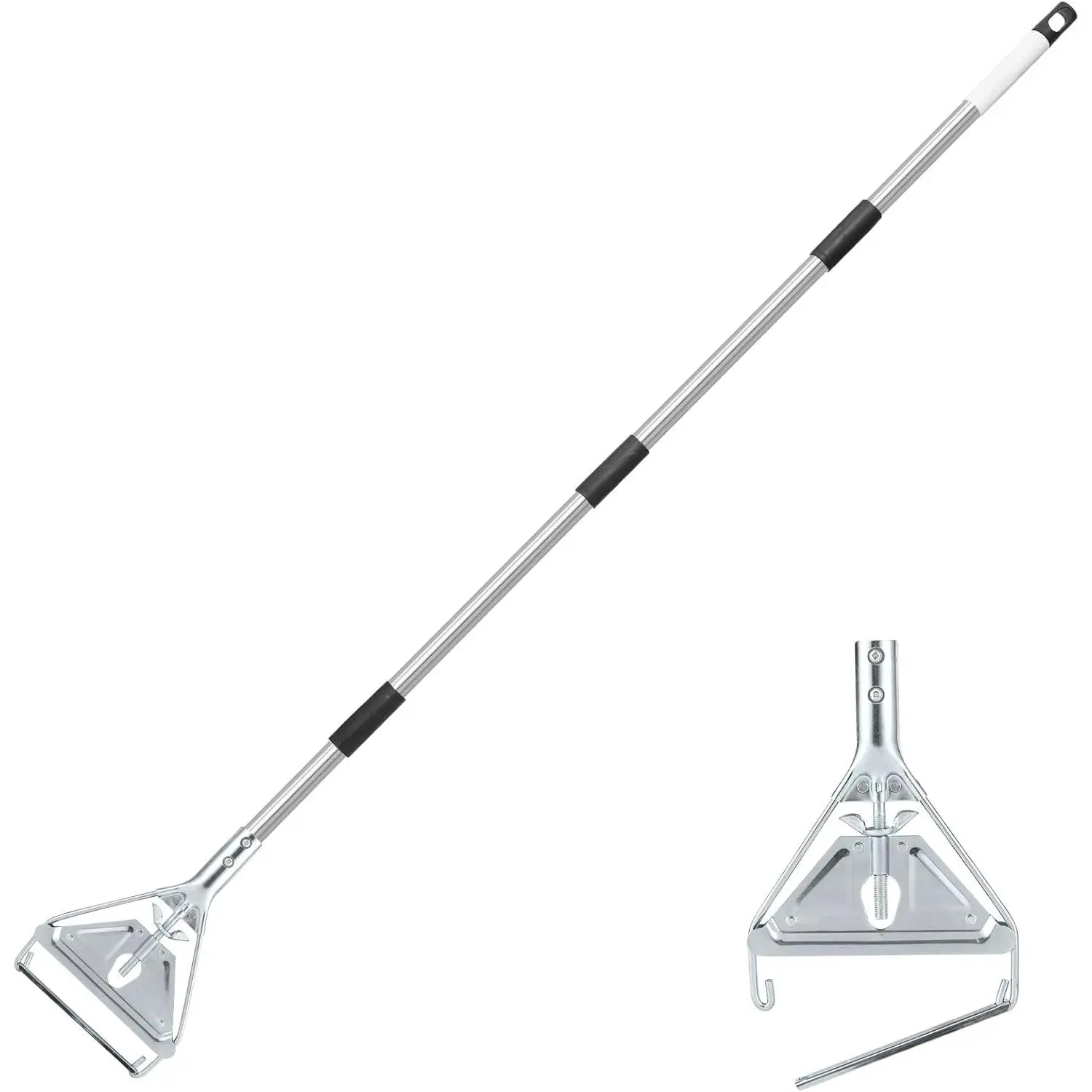 Mop Handle Commercial, 59" Adjustable Industrial Mop Handle Replacement | 59" Stainless Steel Adjustable Mop Handle, universal for home, office, garage & warehouse floor cleaning for fast replacement