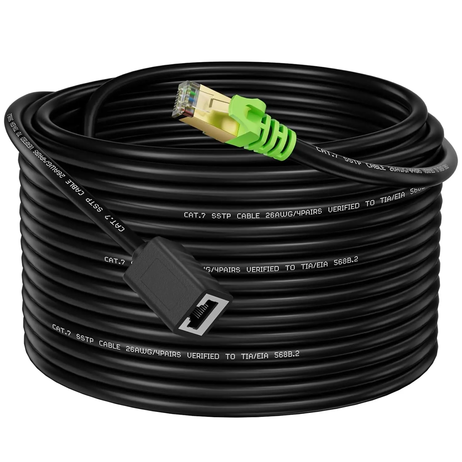 Cat6a Shielded Ethernet Extension Cable 20ft, RJ45 Male to Female Network Patch CableGift