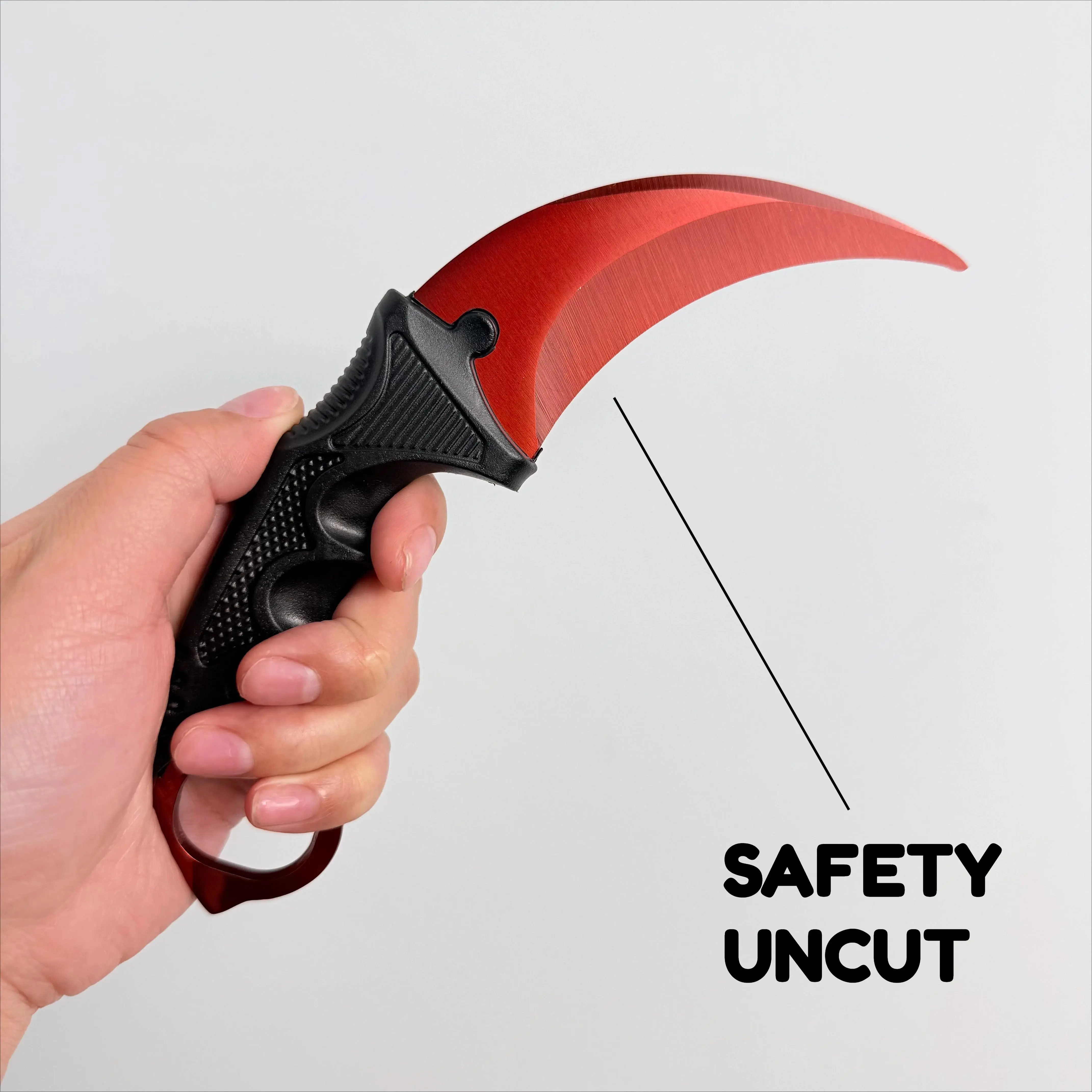 18.8cm Ruby Karambit Knife Seiko Die Casting Metal Model with Platic Shetah Outdoor Training Claw Knives Cosplay Prop Knife Toys
