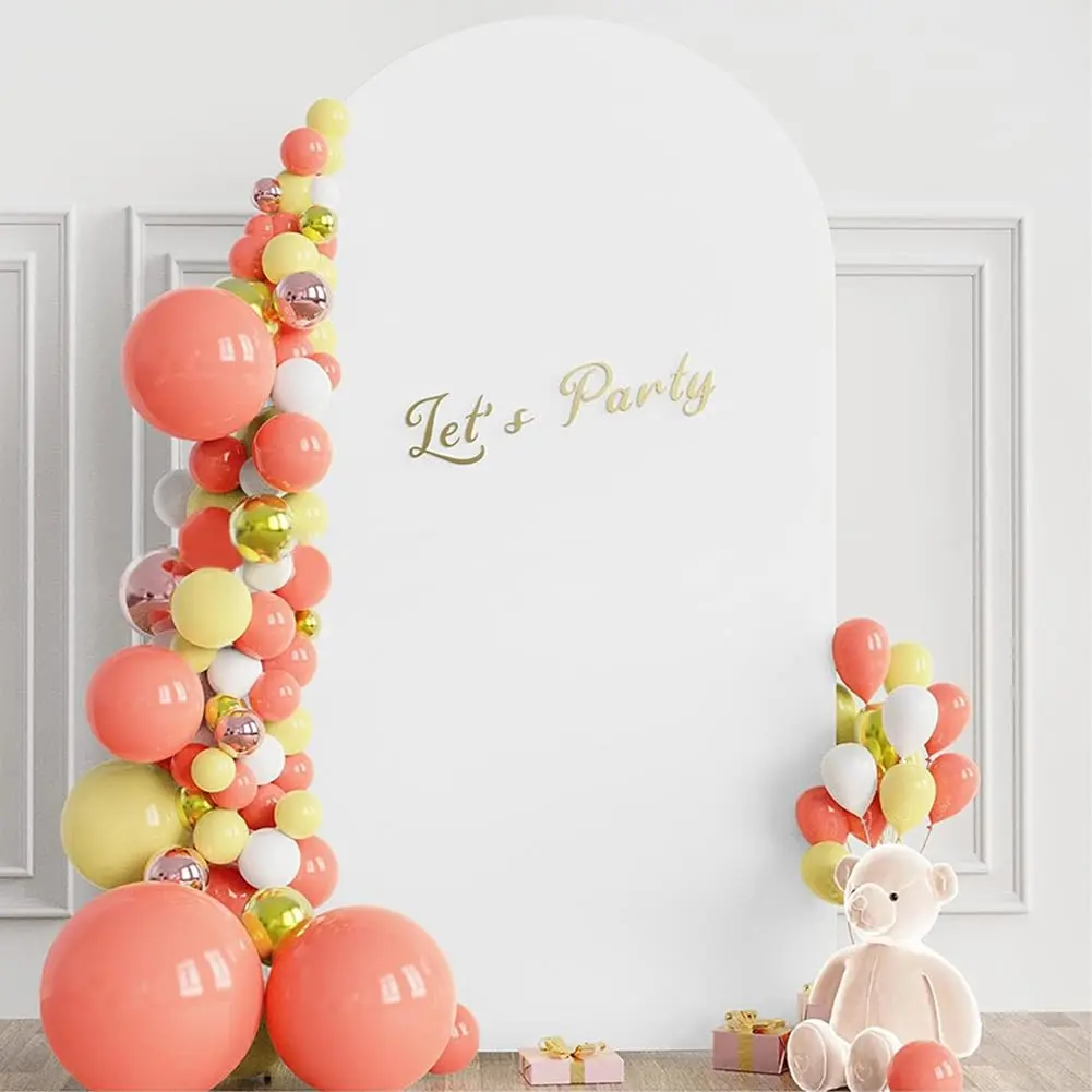 White Double-Sided Spandex Hand Arch Backdrop Cover - Lightweight Stretch Fabric, Rounded Top - Halloween, Wedding Decorations, Photography Studio Use