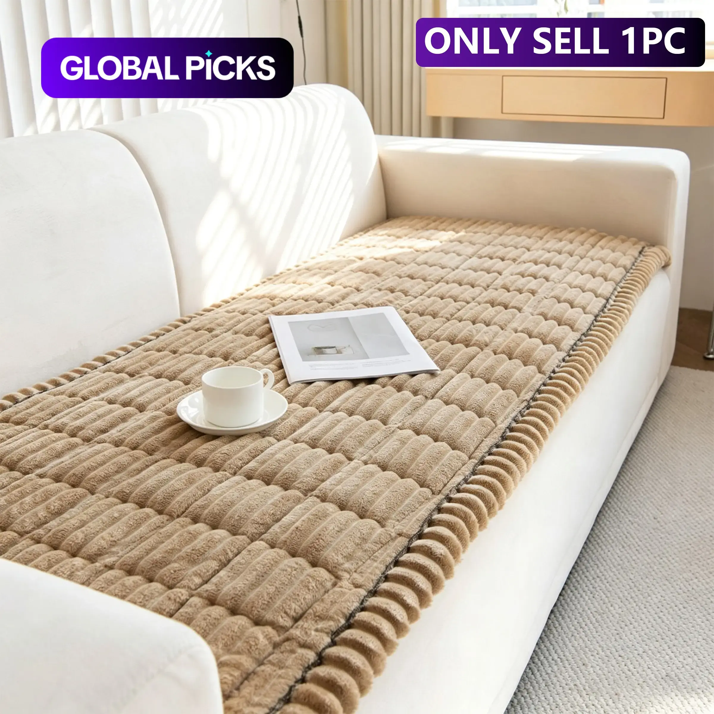 1-Piece Sofa Cushion, Couch Protector, Sofa Protector, Dustproof Sofa Protector, Machine Washable, Pet Furniture Protector, Dust-Proof & Stain-Resistant Sofa Slipcover, Fits 2/3/4-Seater Sofas GLOBAL PICKS