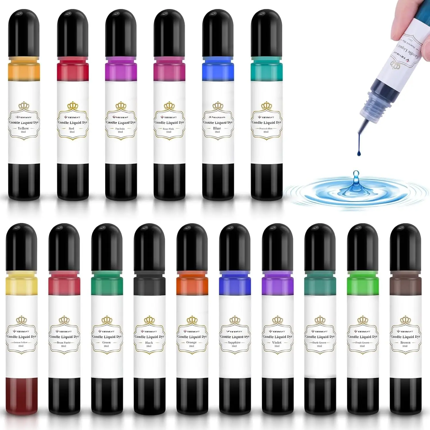2024 Update High Concentration Candle Making Supplies - 16Colors Liquid Oil-Based Dye, 16 Bottles Colorful Candle Wax Dyes for Wax, Safe for Soap Making & DIY Enthusiasts (Toys & Hobbies Category), 16 Different Colors, Easier To Use