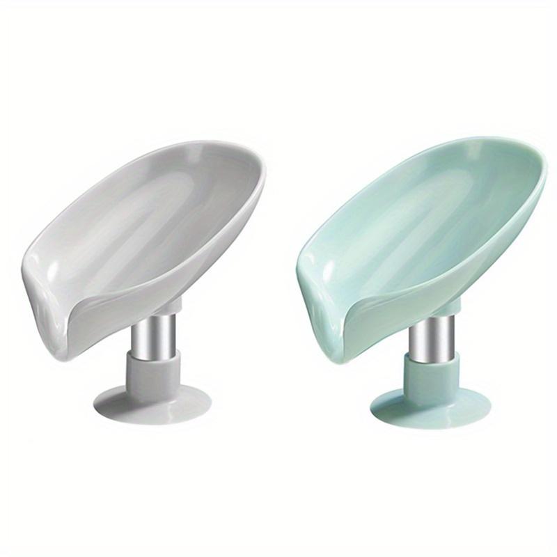 Leaf Shaped Soap Box, 1 Count Soap Drain Holder, Suction Cup Soap Dish Tray, Soap Container for Bathroom, Soap Saver, Bathroom Organizers & Storage, Bathroom Accessories