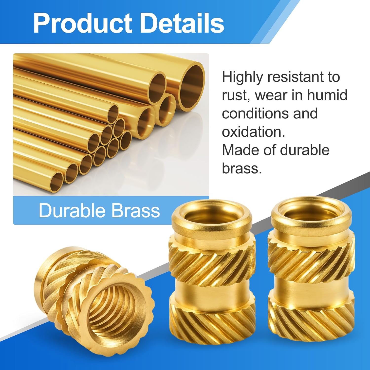 400 count   Brass Threaded Inserts Kit, M2 M2.5 M3 M4 M5 M6 Female Metric Knurled Insert Nuts, Heat Set Inserts for Plastic &  Printing Components