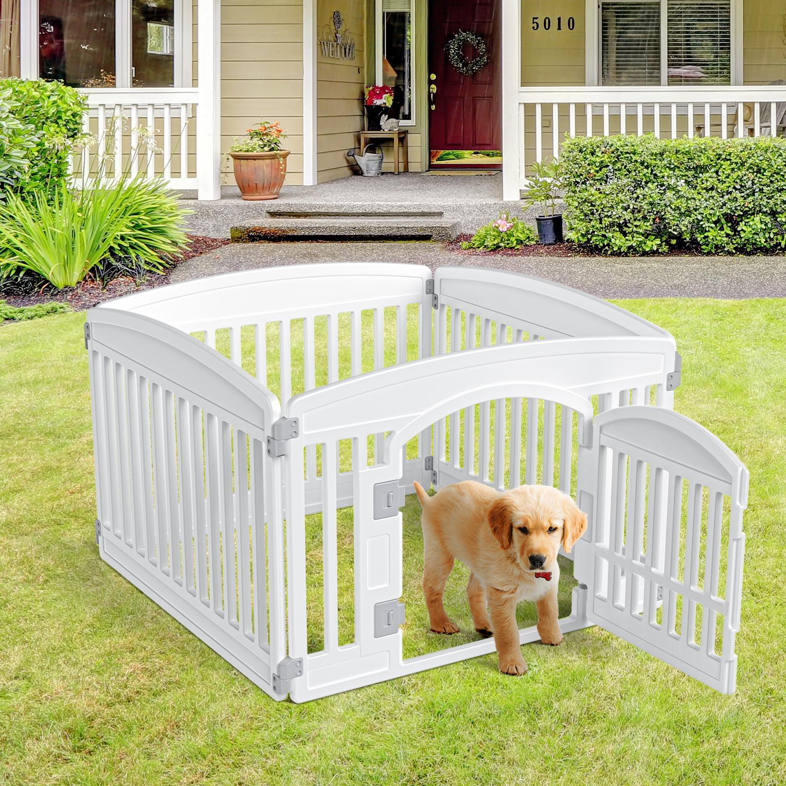 Dog Playpen Safe & 4/6-Panel Secure Indoor/Outdoor Pet Fence |   Folding & Portable |   Ideal for Small to Medium Dogs |   Easy to Clean