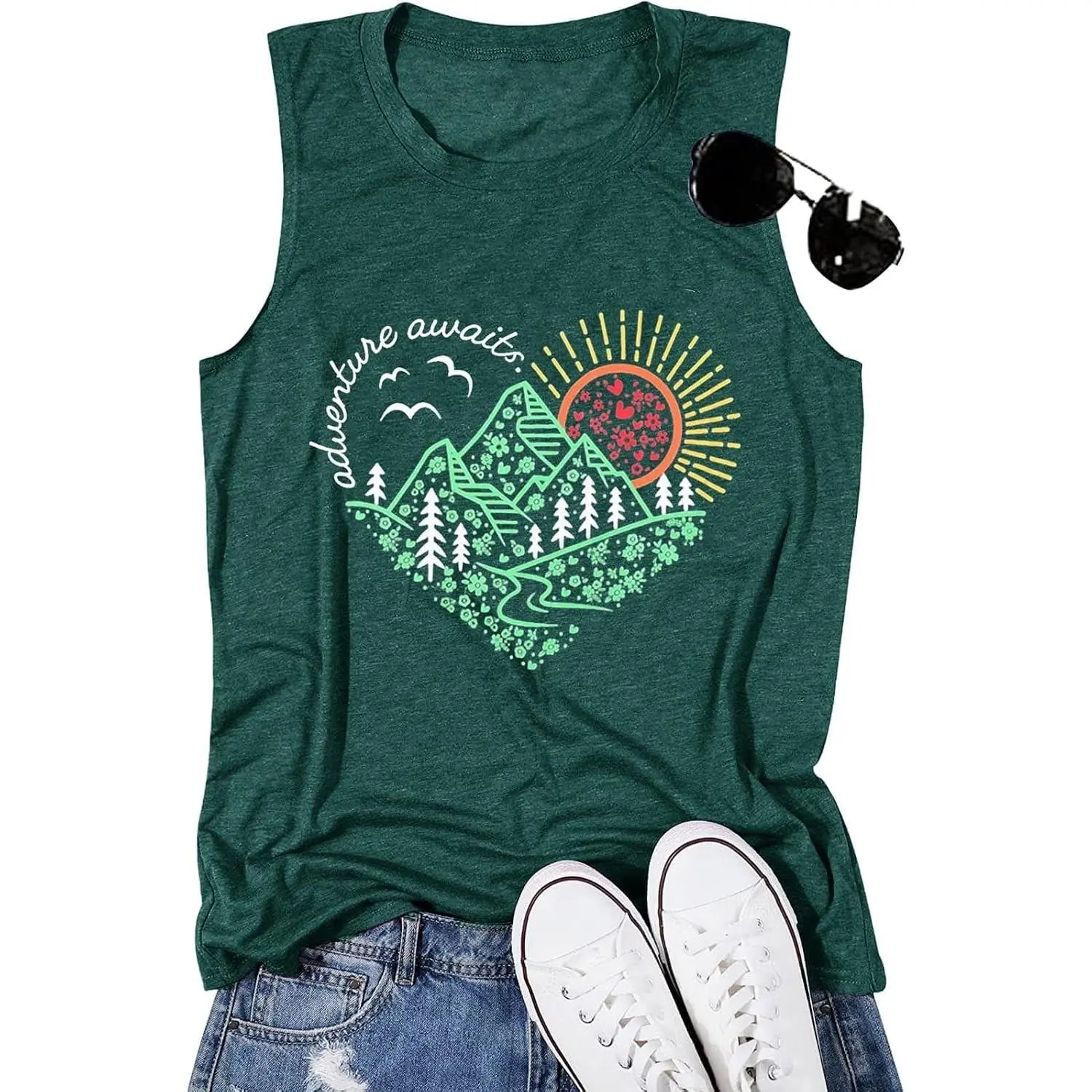 Sunrise Sunset Sunshine T Shirt for Women Outdoor Workout Hawaii Beach Sea Nature Adventure Tee Top