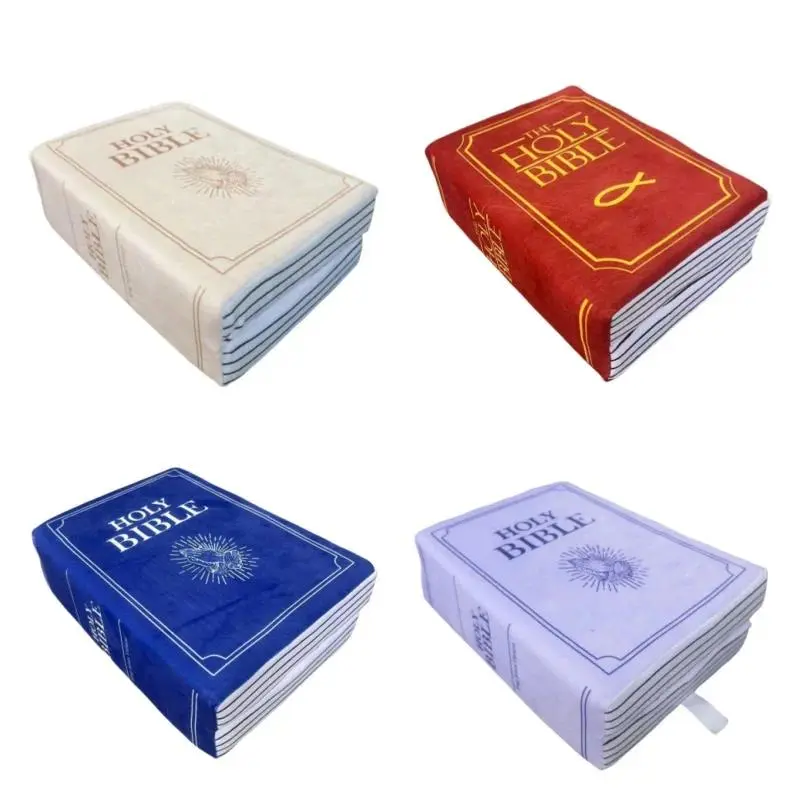 Bible Verse Pillow Cozy Faith Bible Pillow Christian Home Decor Bible Pillow Book Plush Throw Cushion Realistic Design for Sofa