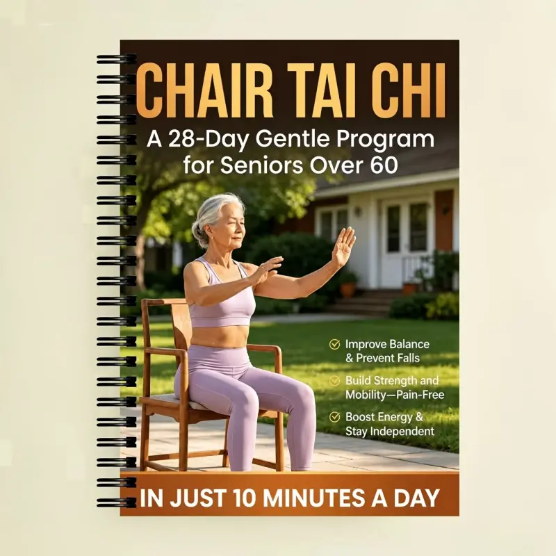 1 copy of 'Senior Tai Chi Chair Guide: Suitable for 60+' a 28-day gentle daily training plan, spiral-bound seated exercise manual, ideal for balance training, fall prevention, strength and flexibility improvement, low-impact chair fitness method