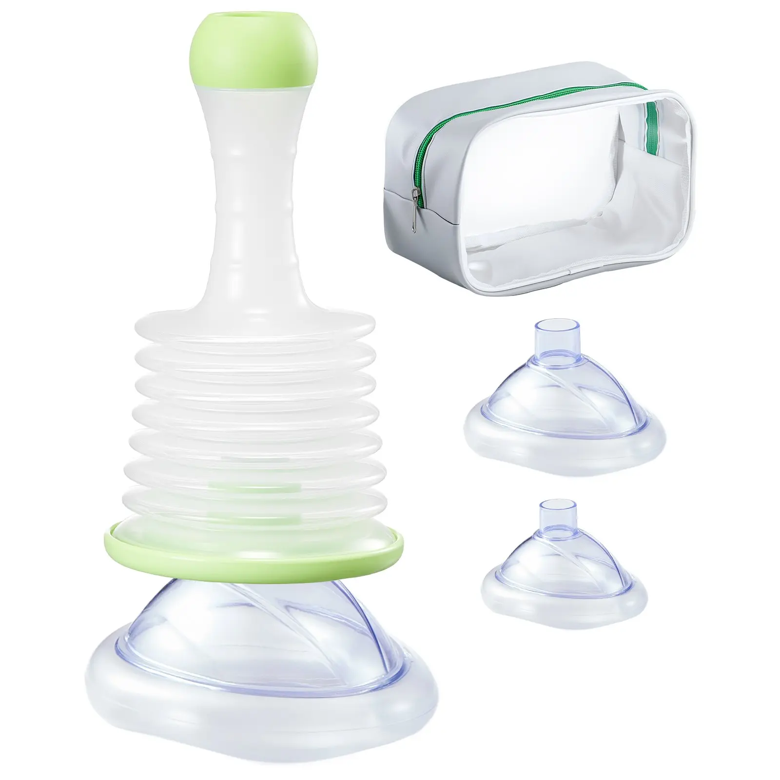 VEVOR Choking Rescue Device, Portable Airway Clear Anti Choking Suction Device with 3 Multi-size Masks and 1 Storage Bag, First Aid Kit for Removing Blocked Objects, for Home, School, Travel