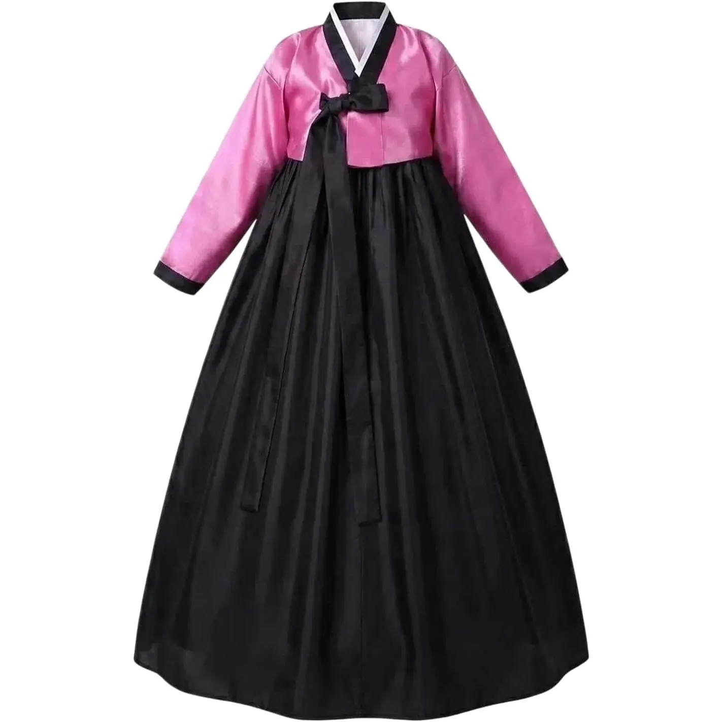 Women's Traditional Korean Hanbok Clothes, Soft Comfortable 2-Piece Set with Floral Embroidery and Tie Knot, Long Sleeve Palace Costume, Birthday, Slim, Lady, Cosplay, Birthday Gifts, Thanksgiving, Dress, Elegant, Skirt, Beach, Easter, Holiday, Tie Bow, D