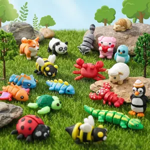 3D Printed Toy Blind Bag, Realistic Multi-Joint Animal Model, Miniature Trendy Desk Decor, Student Gift, Creative Collectible, Collectible Figurines