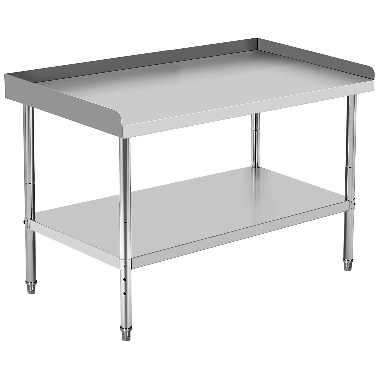 GARVEE 60x24x30 Inch Stainless Steel Grill Stand Table with 400 Lbs Capacity, NSF Certified, Adjustable Legs, and 2 Inch Edge Baffle for Commercial, Hotel, and Home Kitchen Use