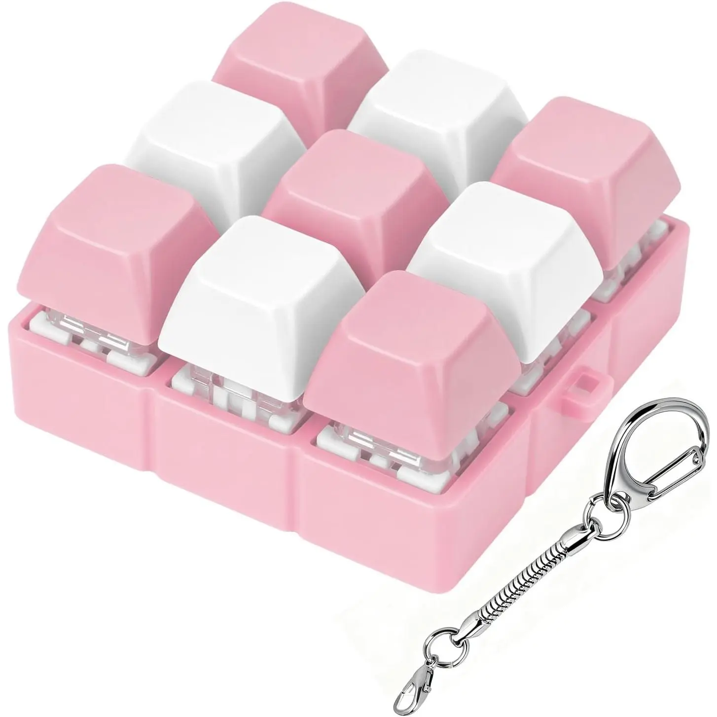Creamy Keyboard Fidget Toy, Fidget Clicker Keyboard Fidget Keychain, Button Fidget Gifts for Adults to Relieve Stress and Pass Time (9-in-1 G)fidget toys