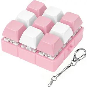 Creamy Keyboard Fidget Toy, Fidget Clicker Keyboard Fidget Keychain, Button Fidget Gifts for Adults to Relieve Stress and Pass Time (9-in-1 G)fidget toys
