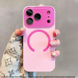 Macaron color minimalist Aesthetic large window magnetic all inclusive lens with frosted texture phone case Cover, Protection, Accessories, suitable for iPhone 17, 17Air, 16 Pro Max, 15, 12 Pro Max compatible with Magsafe wireless charging