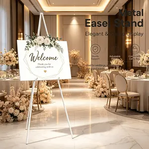 63 Inch Wedding Sign Easel, Foldable Floor Stand, Adjustable Metal Tripod, Base, Easter Gift, Banner Display Stand
