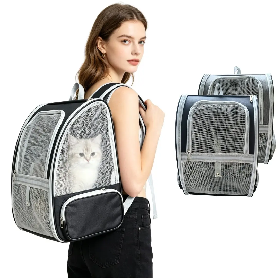 Cat Backpack Dog Backpack Carrier, Puppy Carrier, Large Space Bubble Backpack, Breathable & Shaded, Ideal for Travel, Hiking, Shopping, Vet Visits, Outdoor Animal Carrier