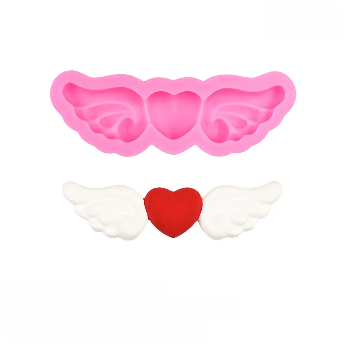 Angel Mold, Wing Mold, Heart Mold, Food Grade Silicone Mold, Ideal for Cake Decorations, Chocolate, Candy, Handmade Soap, Candle Making