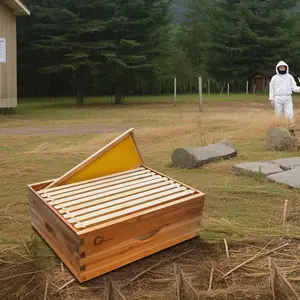 10-Frame Cedar Beehive Starter Kit, , Bee Box Dipped In 100% Beeswax Includes Wooden Beehive Frames & Waxed Foundations, Easy Assembly