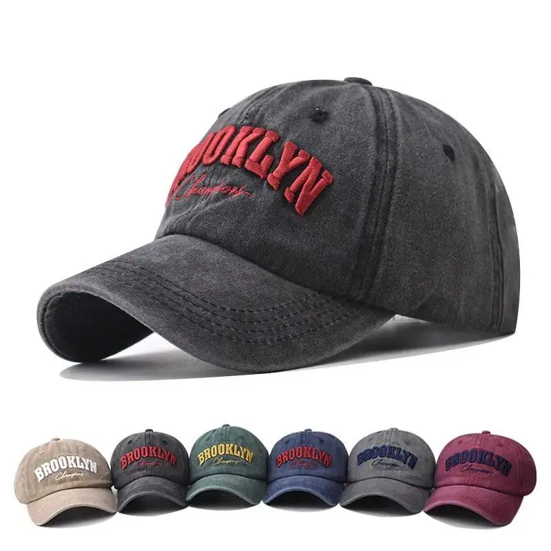 BROOKLYN Unisex 3D Alphabet Letters Embroidery Snapback Trucker Cap, Hip-Hop Casual Sun Hat for Outdoor Wear & Sports, Women