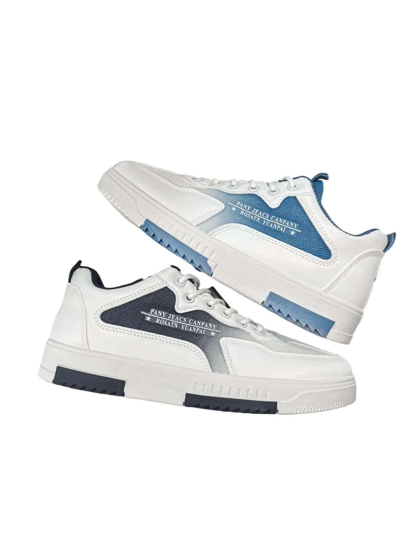 Simple low-top men's board shoes, Skateboard Shoes, versatile basic white sneakers suitable for all seasons, with durable rubber soles for sports wear