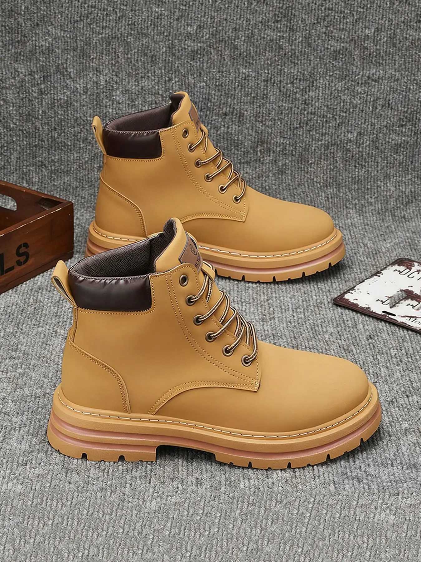 Men's Outdoor Hiking Boots, Casual Fashion Versatile Shoes, Streetwear Motorcycle Boots, Climbing Boots for Daily Use, Hiking Style Shoes, Trekking Shoes, Outdoor Trekking Footwear