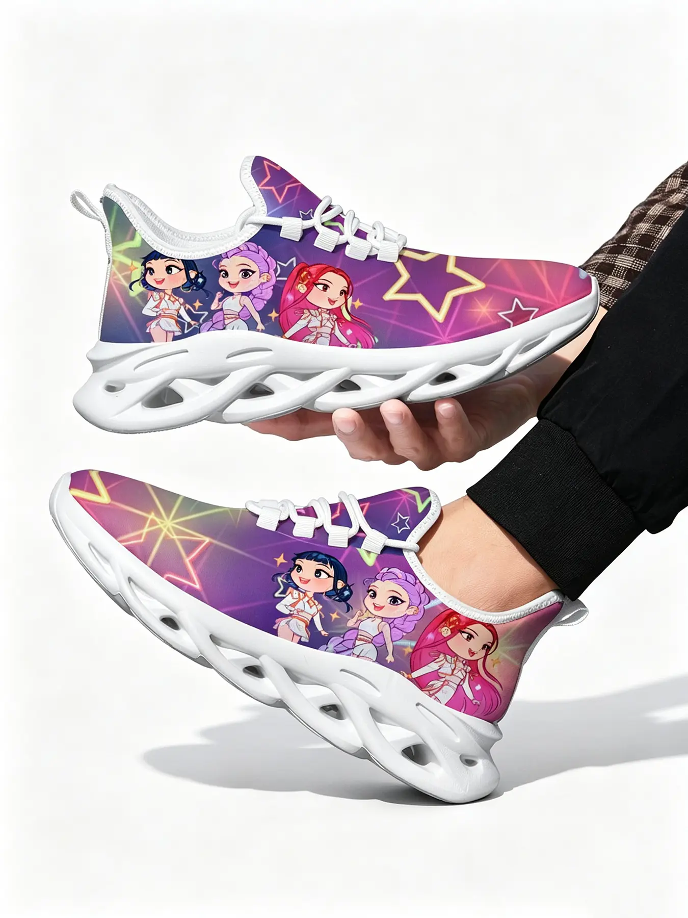 26 Hot Girl Group Woman Lightweight Breathable Blade Sneakers Non-Slip Wear-Resistant Comfortable Sole For All-Day Lightweight Hollow Sole And Non-Slip Perfect For Daily Wear Casual Outings Casual Shoes