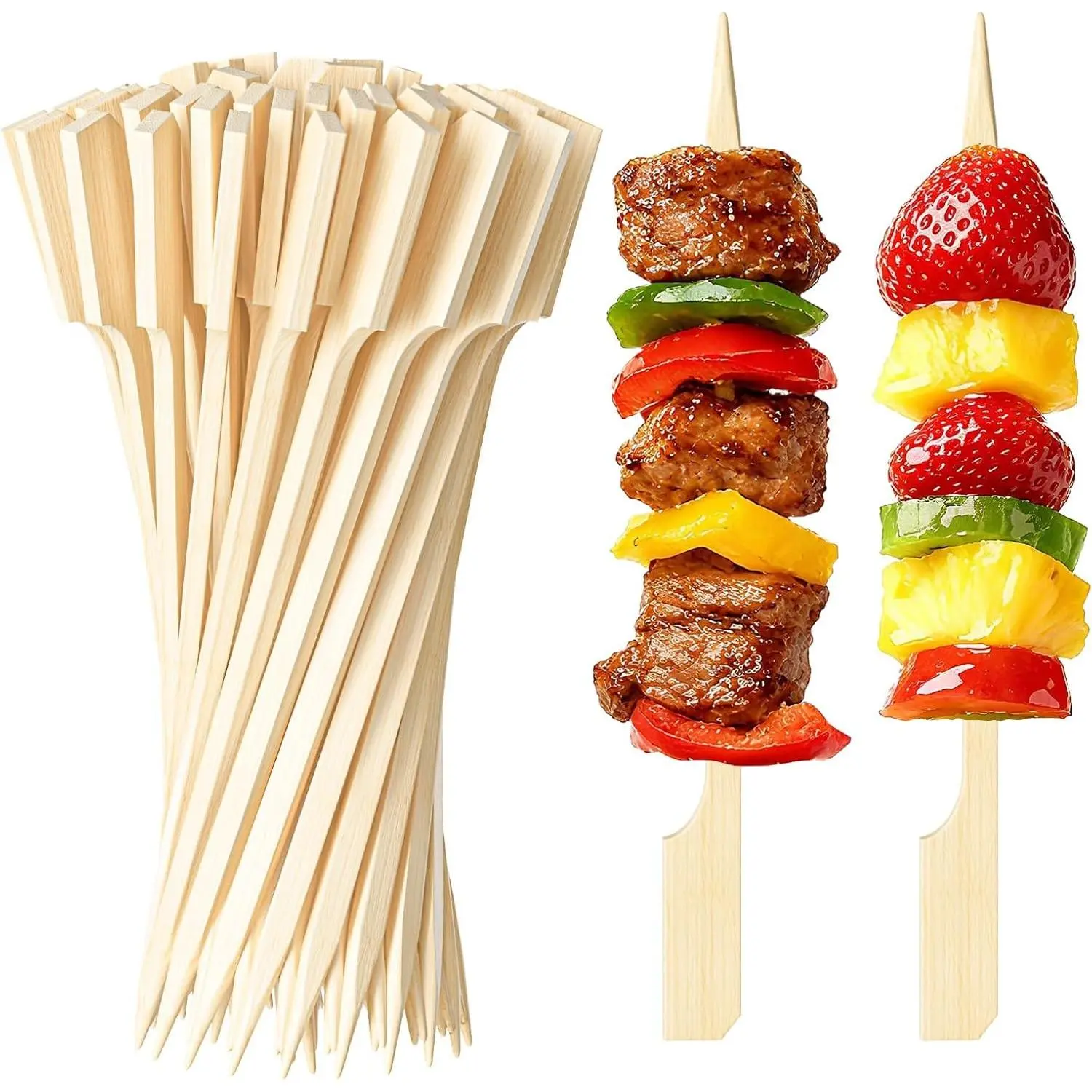 300-Pack 4.7in Bamboo Appetizer Skewers, Decorative Party Picks for Charcuterie, Drinks