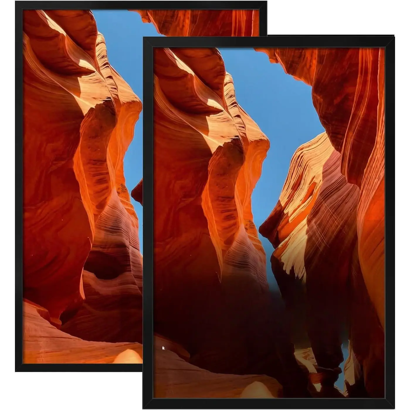 16x24 Picture Frame Set of 2, 16 x 24 Black Picture Frame with HD Plexiglas, 16 by 24 Poster Frame, Display Frame for Vertical or Horizontal, Presenting Spatial Aesthetics-Form & Light Series-（12x18,18x24,20x30,24x36)）