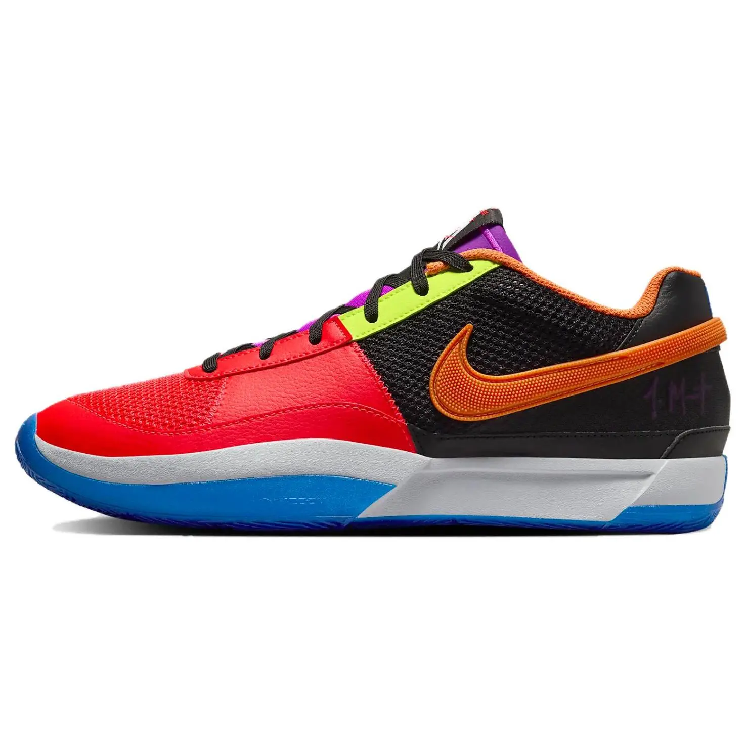 Nike Ja 1 Morant Basketball Shoes for Men – Low-Top, Stylish, Red Orange Blue Colorway Verifiable, with credentials and supporting global authentication
