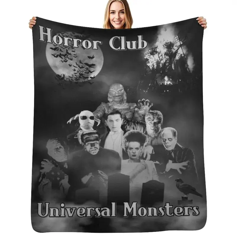 Horror Club - Universal Monsters.Throw Blanket All Season Soft Lightweight Blanket for Home