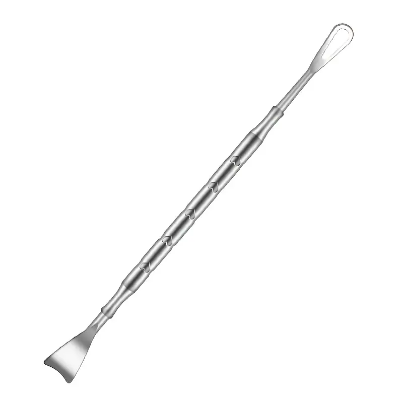 Stainless Steel Dual-Ended Blackhead Remover Tool - Hypoallergenic Extractor & Nose Cleaner, Ergonomic Handle, No Electricity Needed, Portable Skincare Device with Sleek Metallic Finish for All Light Beige Types, Easy on Sensitive Light Beige