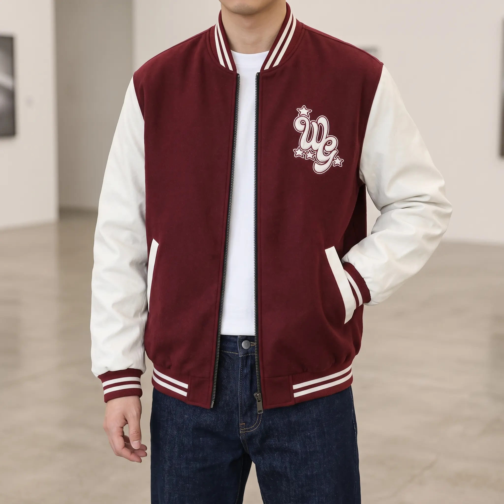 Men's Unisex Oversized Vintage Y2K Varsity Jacket - Letter Embroidery, Patchwork, Fleece-Lined Baseball Bomber Coat - Warm Winter Streetwear College Hip Hop Outwear