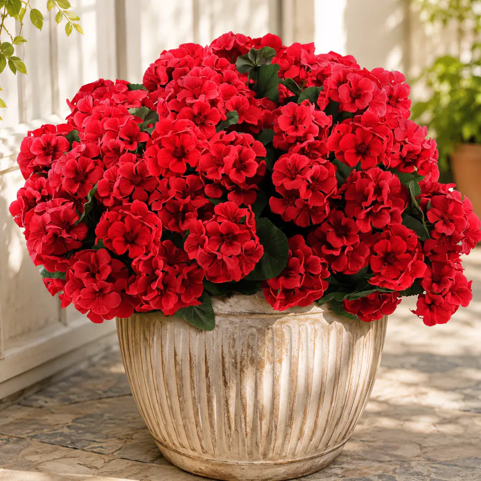 6 Bundles Artificial Geranium Bouquet  Fake Flowers for Outdoors Decoration,Silk Geraniums Faux Flower UV Resistant Look Real Faux Plants for Outside Indoors Planter Front Door Garden Porch Patio Balcony Yard Home wreath summerwins
