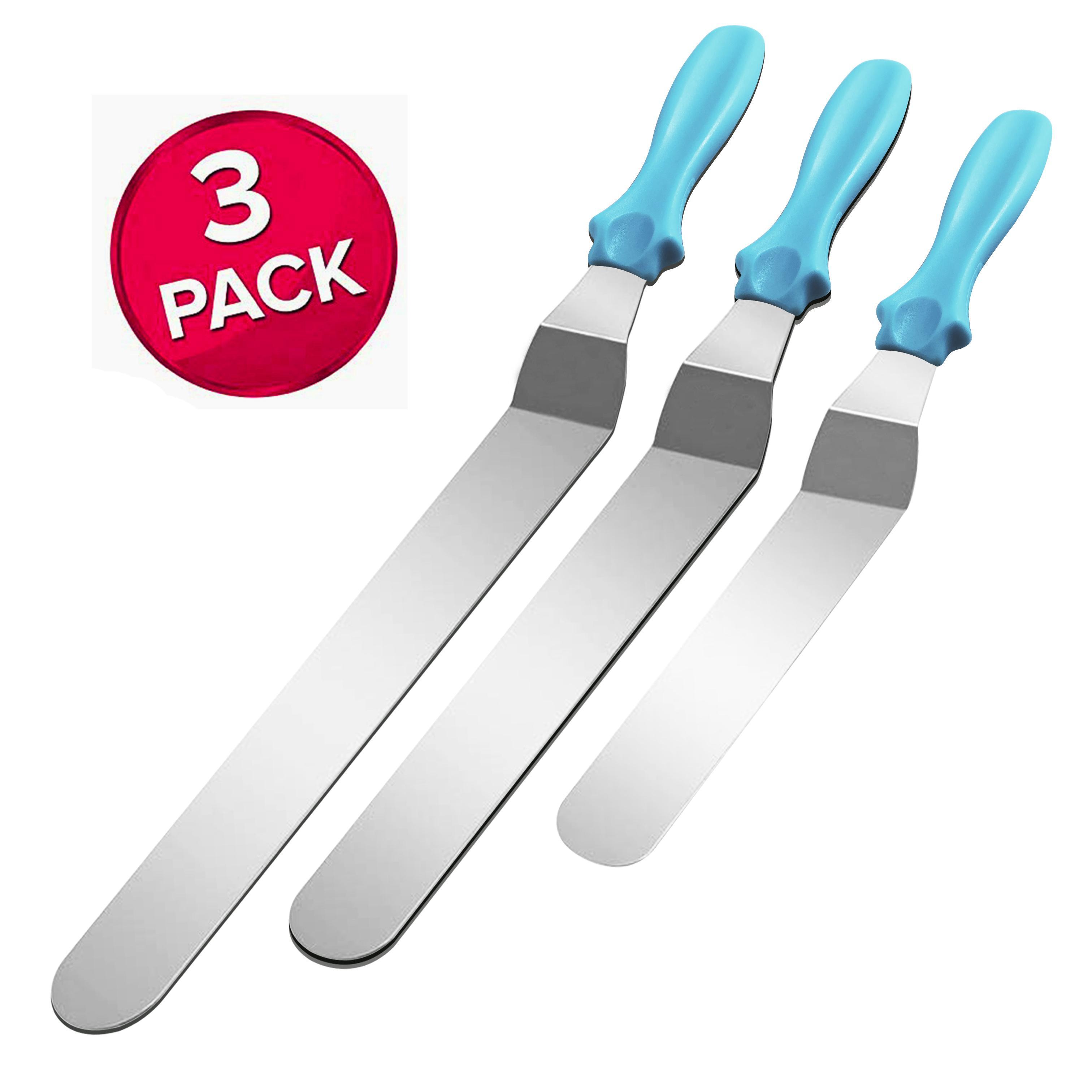 A Set of Three Stainless Steel Cake Smoothing Tools in 15.24/20.32/25.4 cm for Neutral Cakes, Commonly Used Baking Decoration Tools, Kitchen Spatulas for Spreading Batter, Versatile Kitchen Utensils, Bestsellers on .