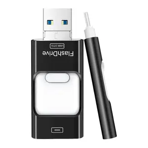 4 in 1 Flash Drive, Portable High Speed USB 3.0 Memory Storage, OTG Flash Pen Drive with Free Type-C Adapter for Android Phones/PC and More Devices, Boyfriend Gift, External Storage
