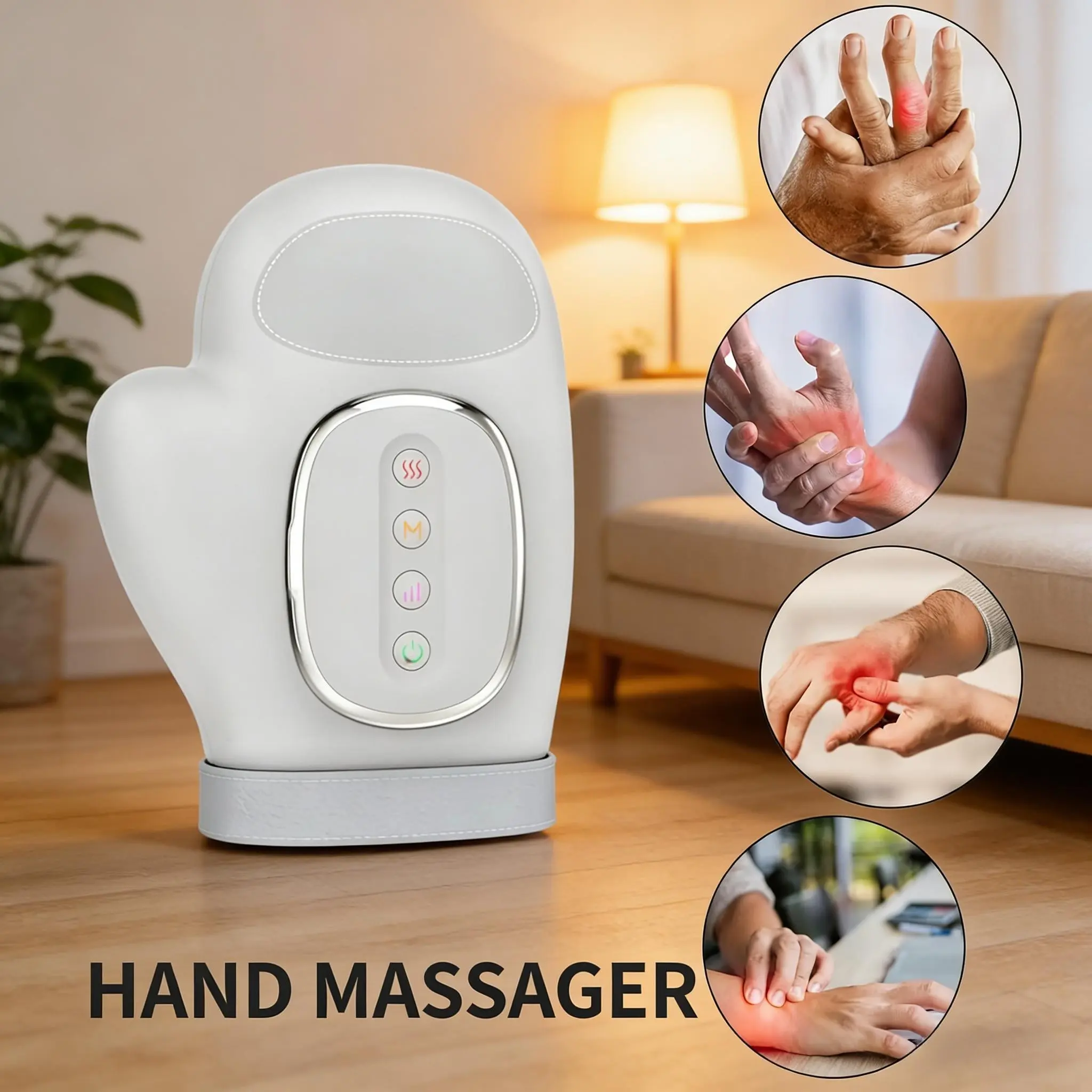 Smart Hand Massage Device, 3D Pressure & Vibration, Adjustable Relaxing, Multi-Mode Wireless Portable, Portable Hand Relaxation, Ideal for Office & Home Wellness, Perfect Gift
