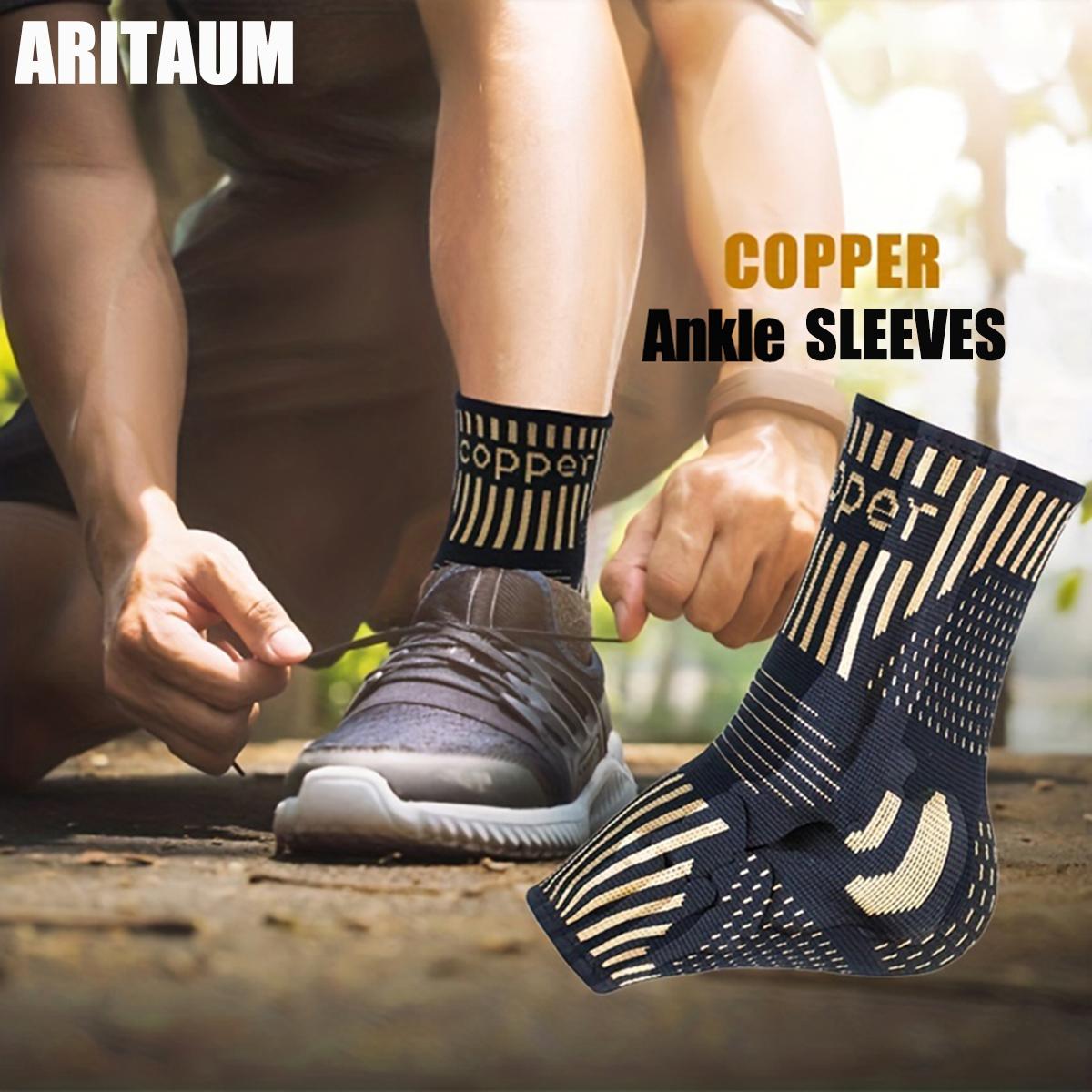 ARITAUM Copper Ankle Brace for Women & Men, Compression Ankle Support for Sprain & Strain, Achilles Tendonitis, Plantar Fasciitis & Recovery, Ankle Sleeve for Basketball, Football, Daily Use  Tool Healthcare foot support